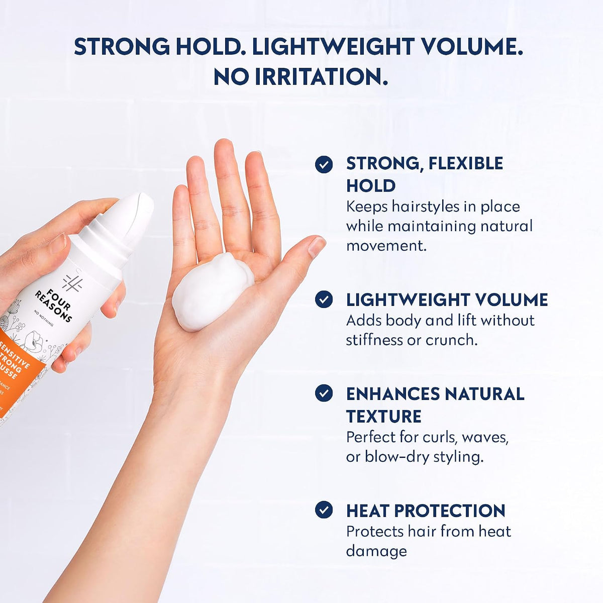 No nothing Strong Mousse for Fine Hair, Fragrance-Free, 6.8 oz