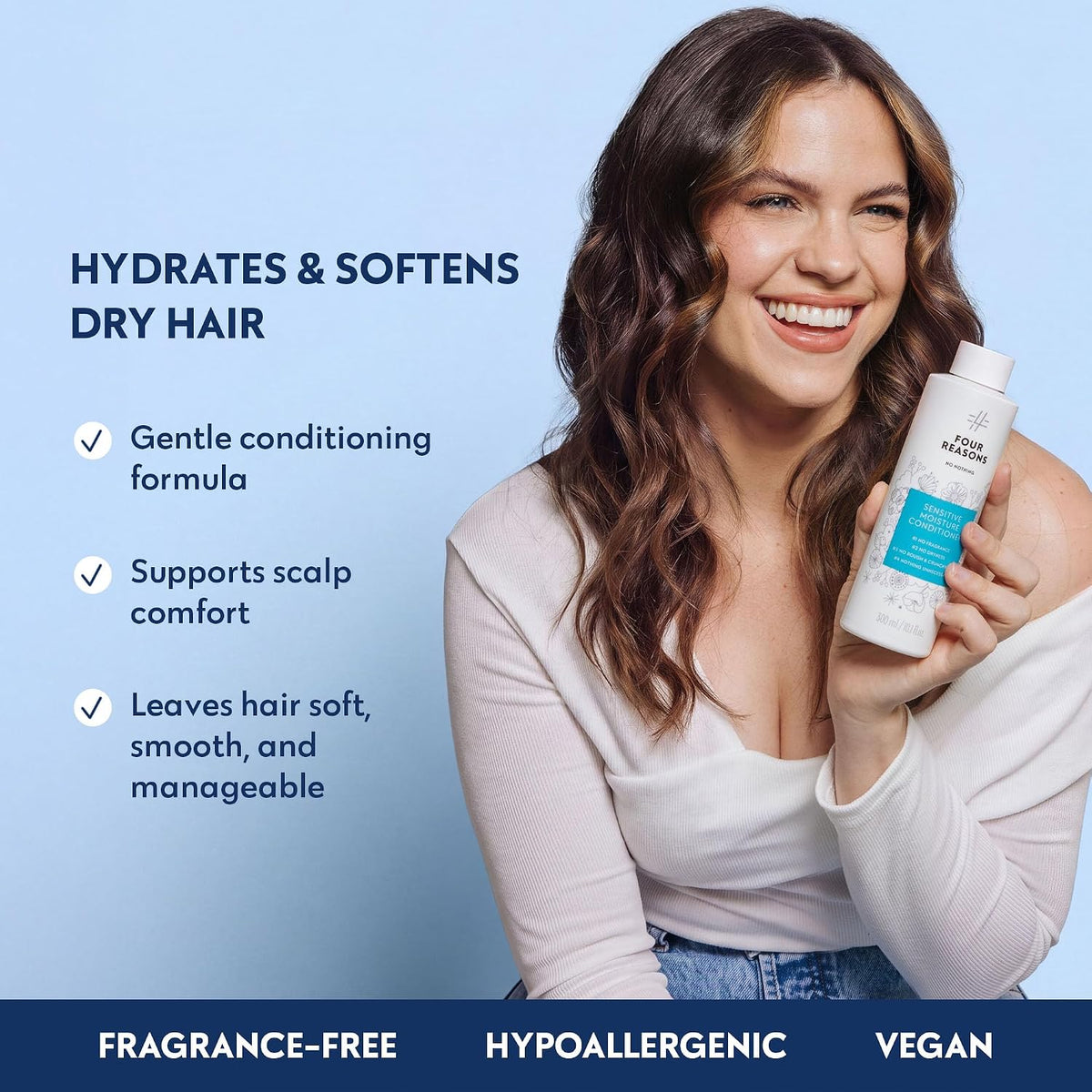 No Nothing Moisture Conditioner, Fragrance-Free Vegan Hair Care, 10.15 oz